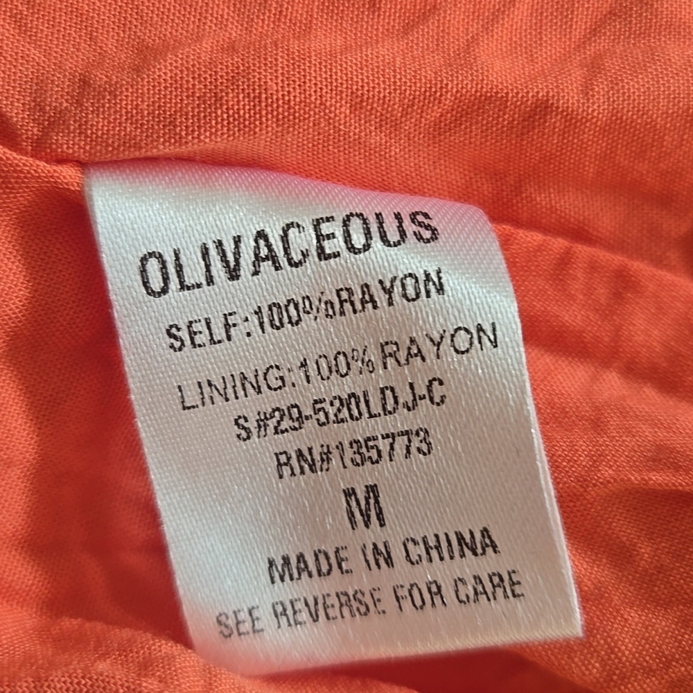 Olivaceous Orange & White Floral Cottagecore Handkerchief Hem Dress Size Medium - Picture 12 of 12